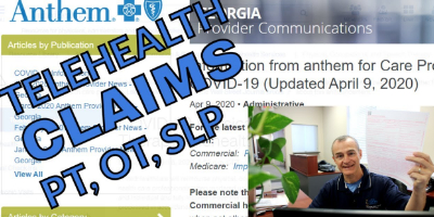 How to submit a telehealth claim for Anthem BCBS for PT OT SLP in 2020