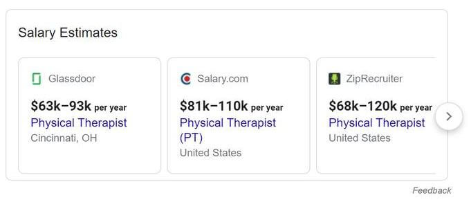 Average Physical Therapist Salary in 2022