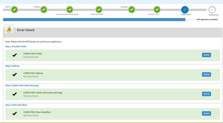 NPI Type 2 Error Check