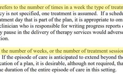 Occupational Therapy Medicare Plan of Care Frequency and Duration