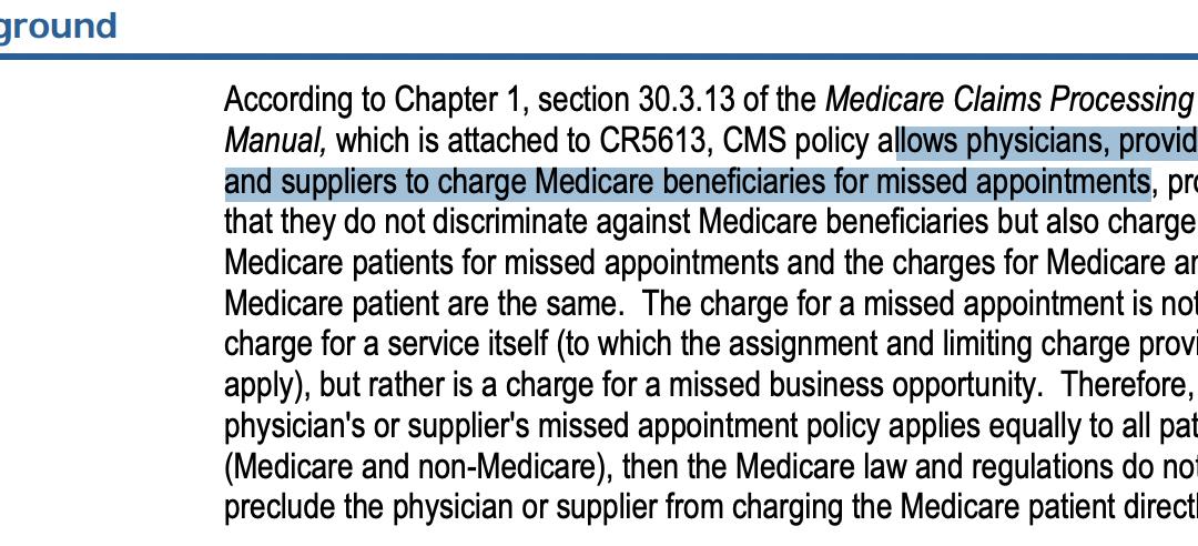 Cancellation No Show Policy Medicare