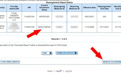 Cancel a Physical Therapists Medicare Reassignment of Benefits