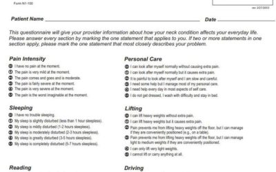 Physical Therapy Neck Disability Index