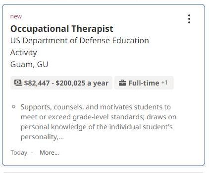 Occupational Therapist Job Listing