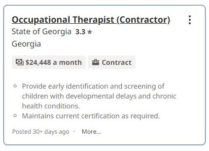 Occupational Therapist Job Listing